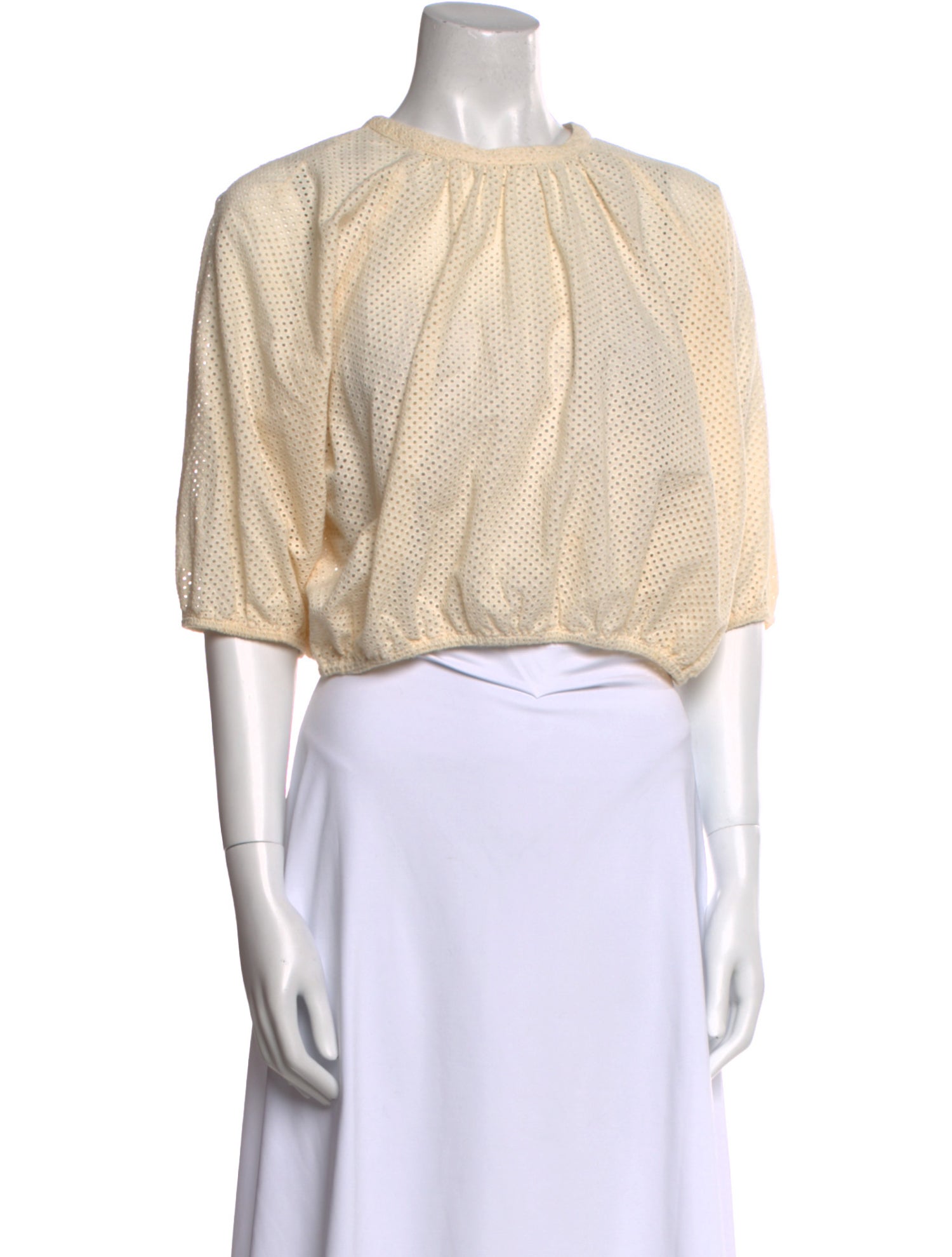 Apiece Apart Crew Neck Short Sleeve Crop Top