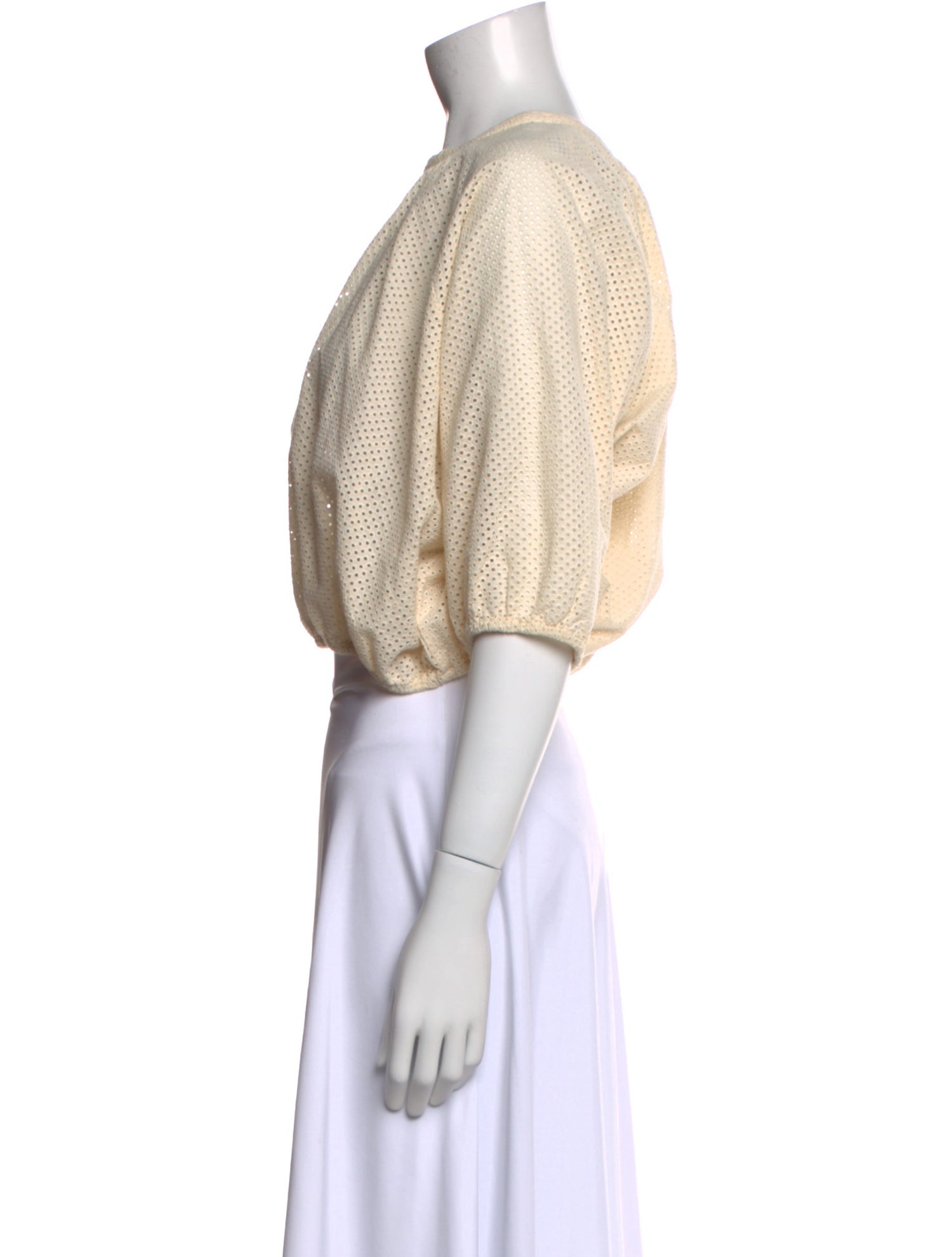 Apiece Apart Crew Neck Short Sleeve Crop Top