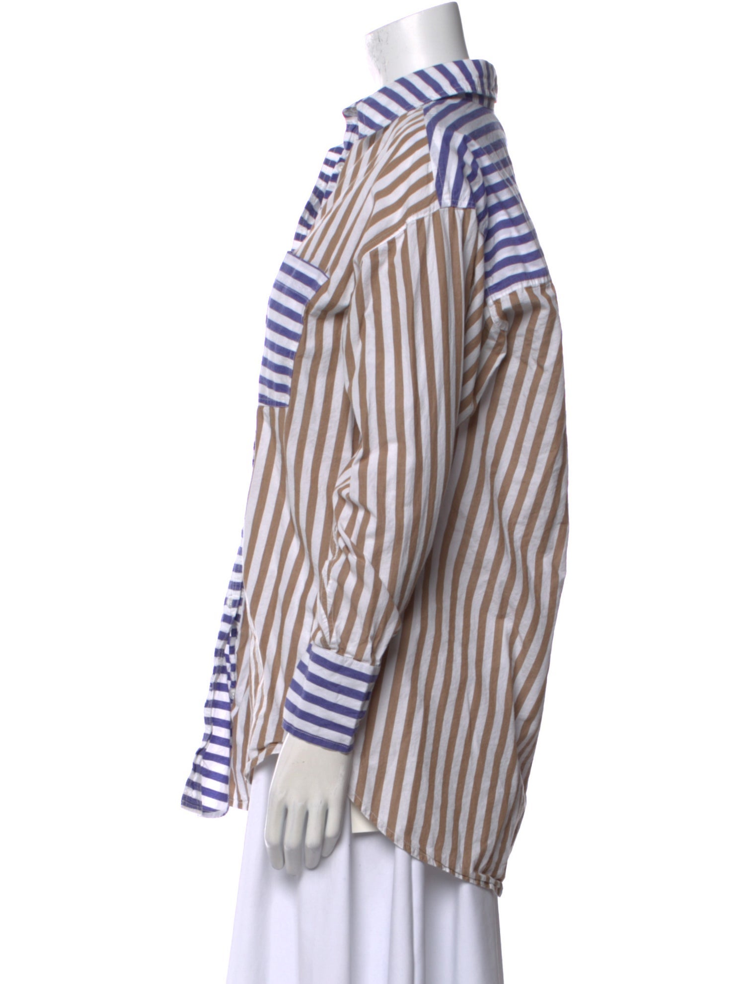 Apiece Apart Striped Long Sleeve Button-Up Top