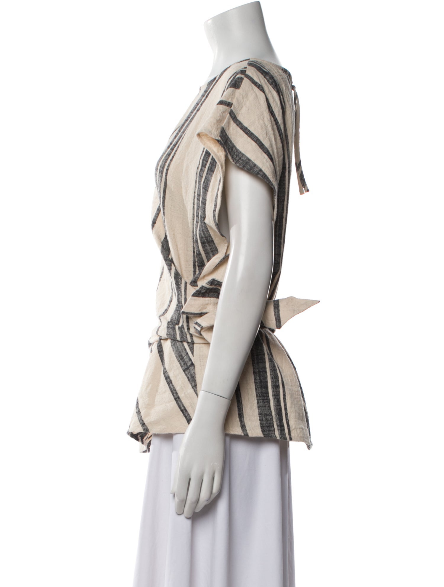 Apiece Apart Striped Bateau Neckline Blouse