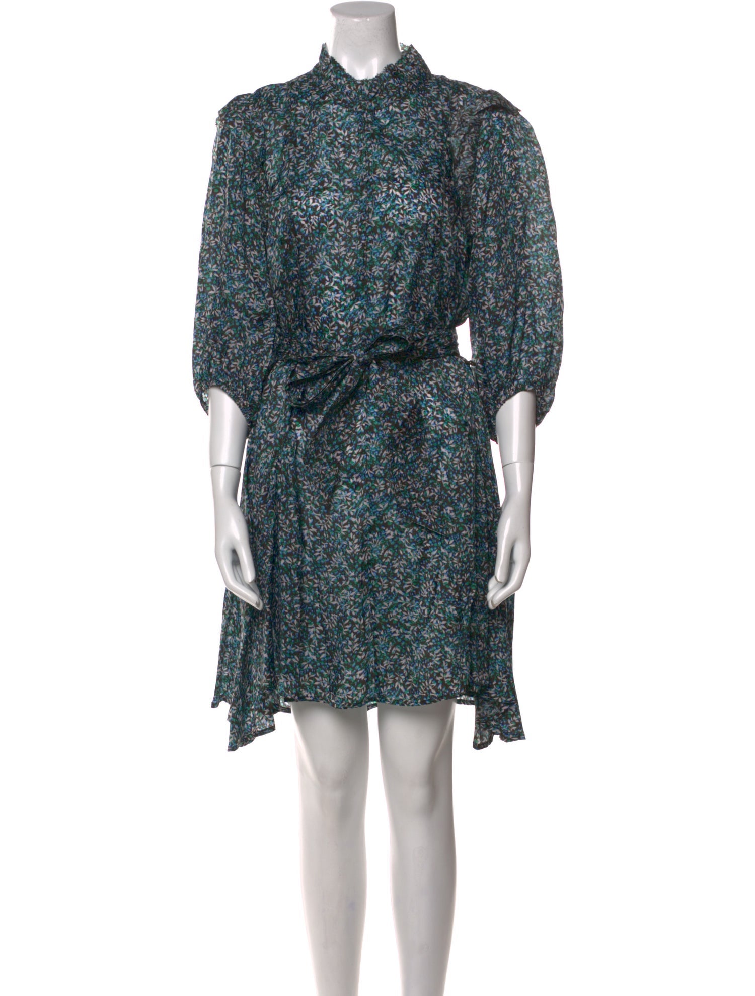 Apiece Apart Floral Print Knee-Length Dress