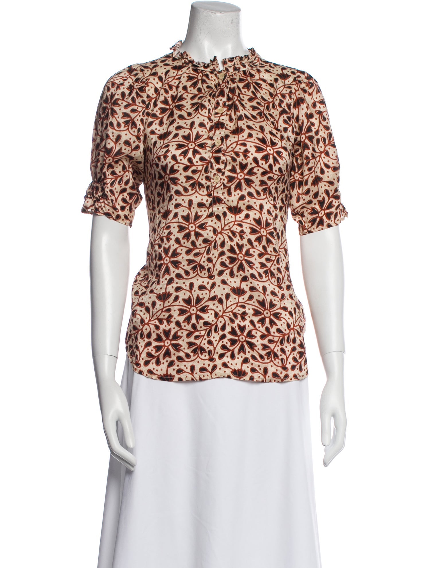 Apiece Apart Silk Animal Print Top