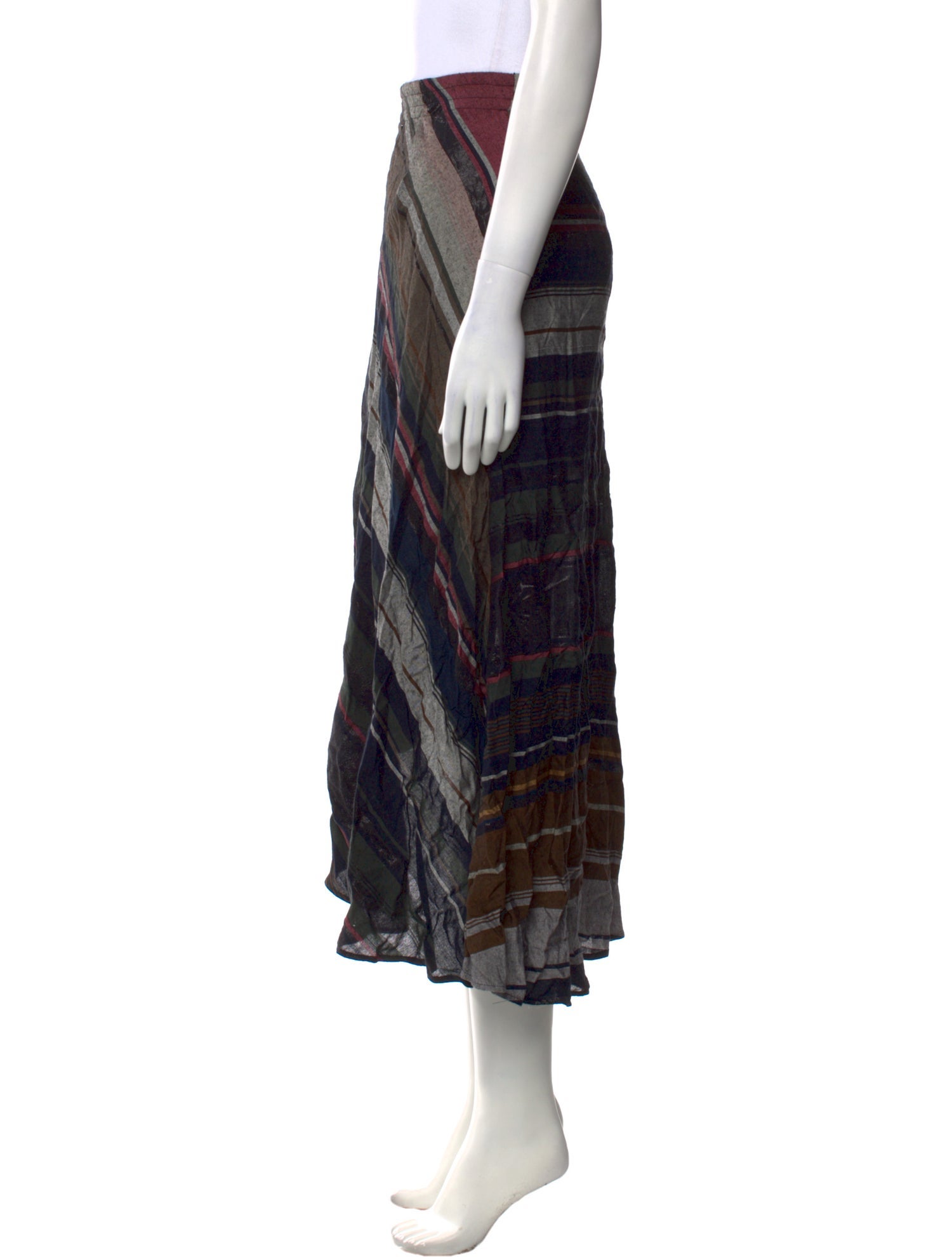 Apiece Apart Striped Midi Length Skirt