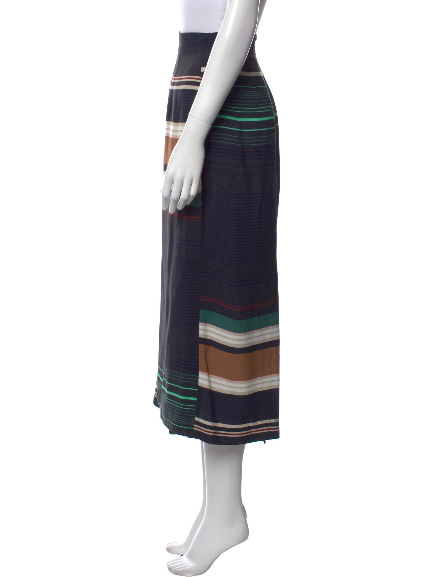 Apiece Apart Striped Midi Length Skirt