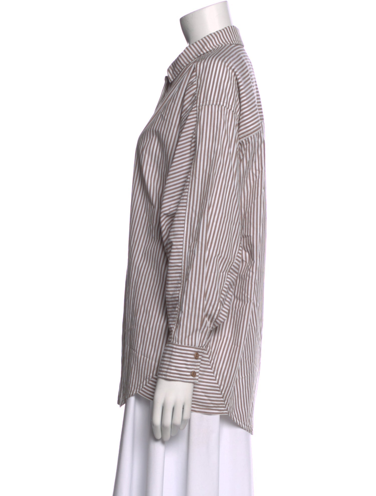 Apiece Apart Striped Long Sleeve Button-Up Top