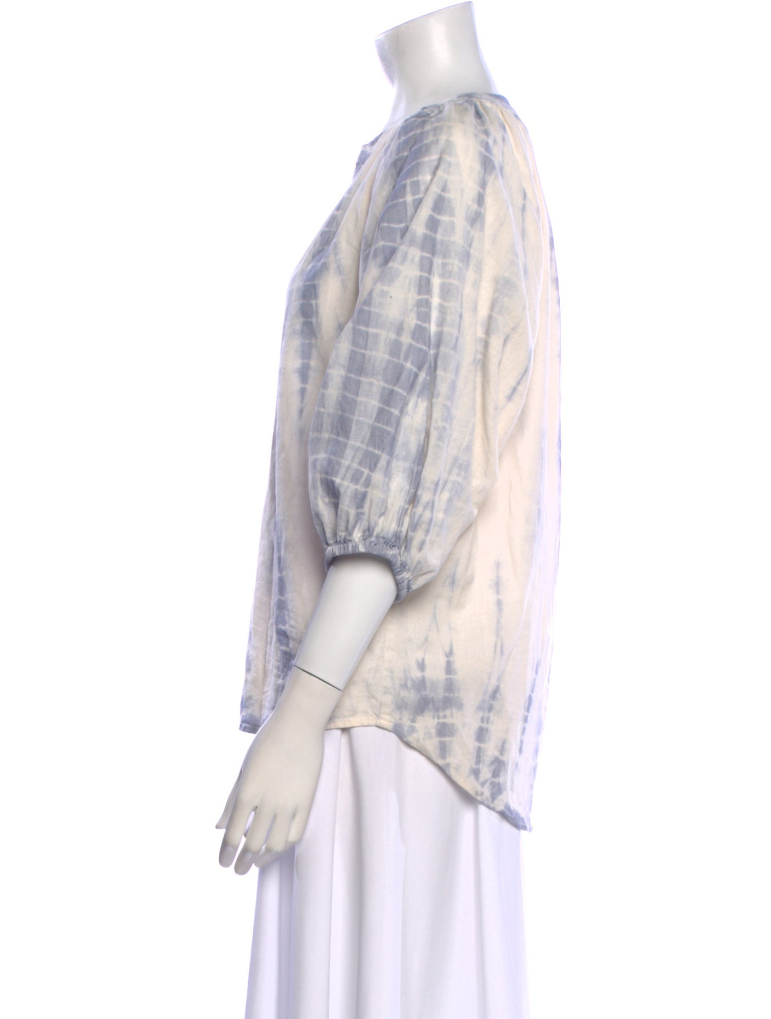 Apiece Apart Tie-Dye Print V-Neck Button-Up Top