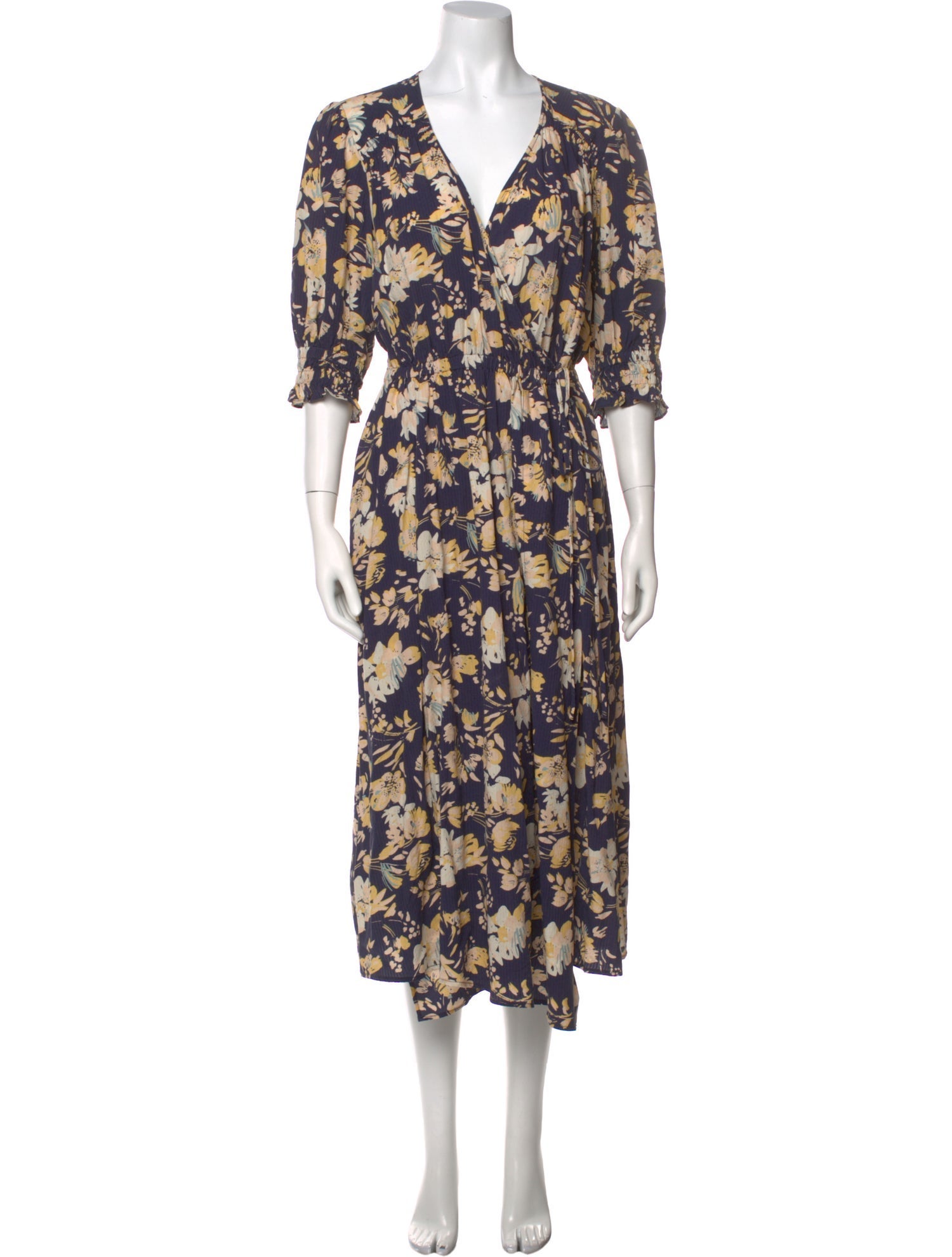 Apiece Apart Floral Print Midi Length Dress
