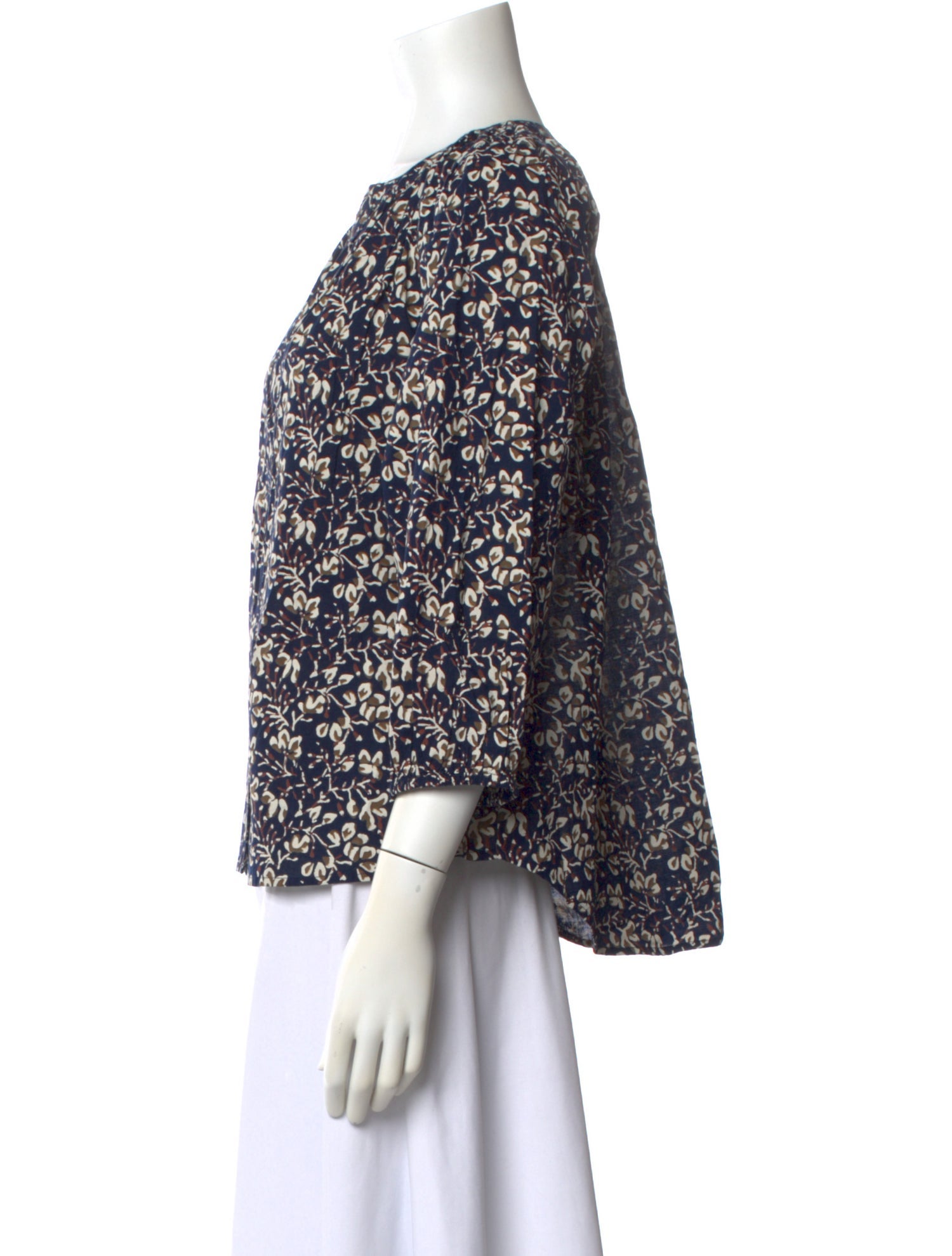 Apiece Apart Printed V-Neck Blouse