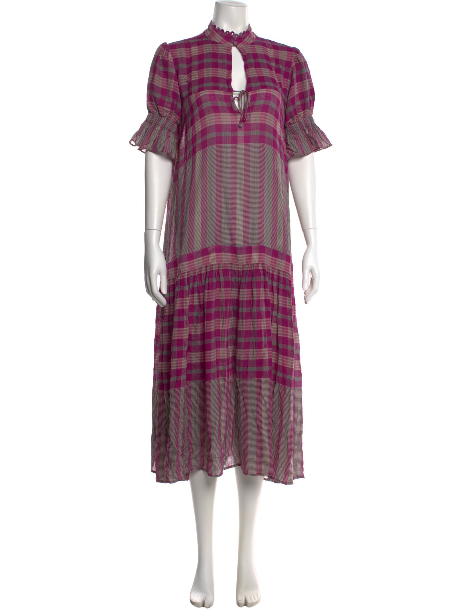Apiece Apart Plaid Print Long Dress