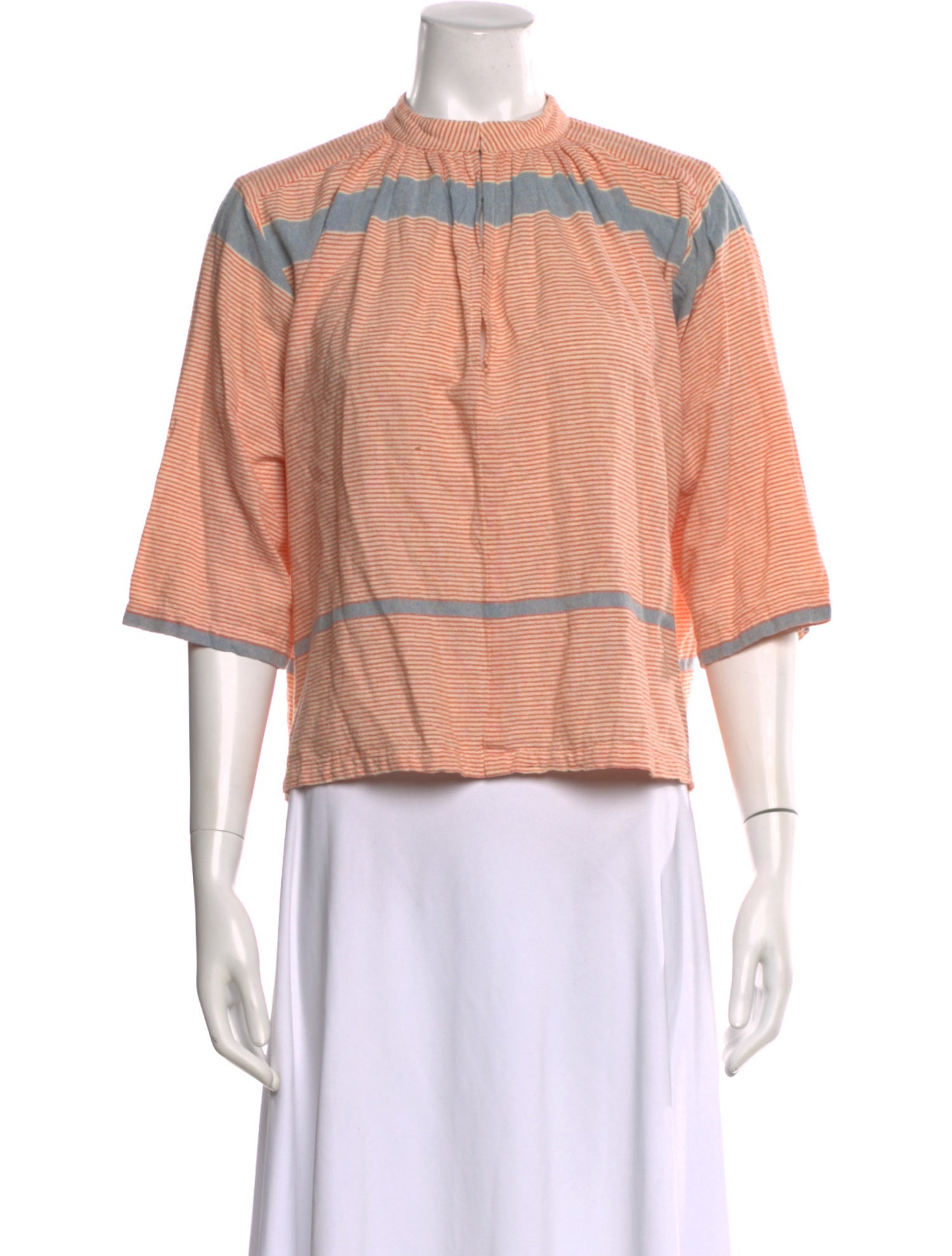 Apiece Apart Striped Mock Neck Top