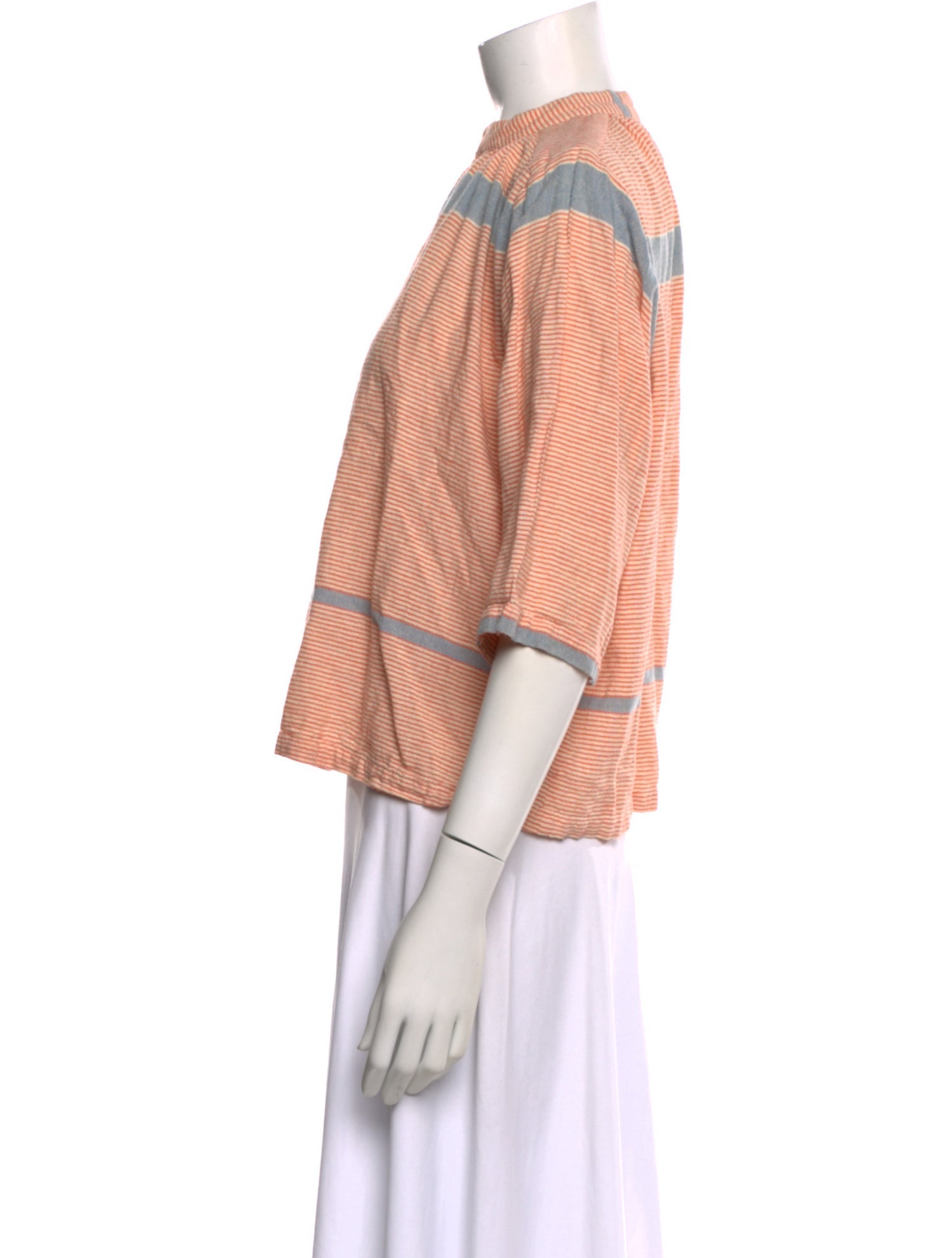 Apiece Apart Striped Mock Neck Top