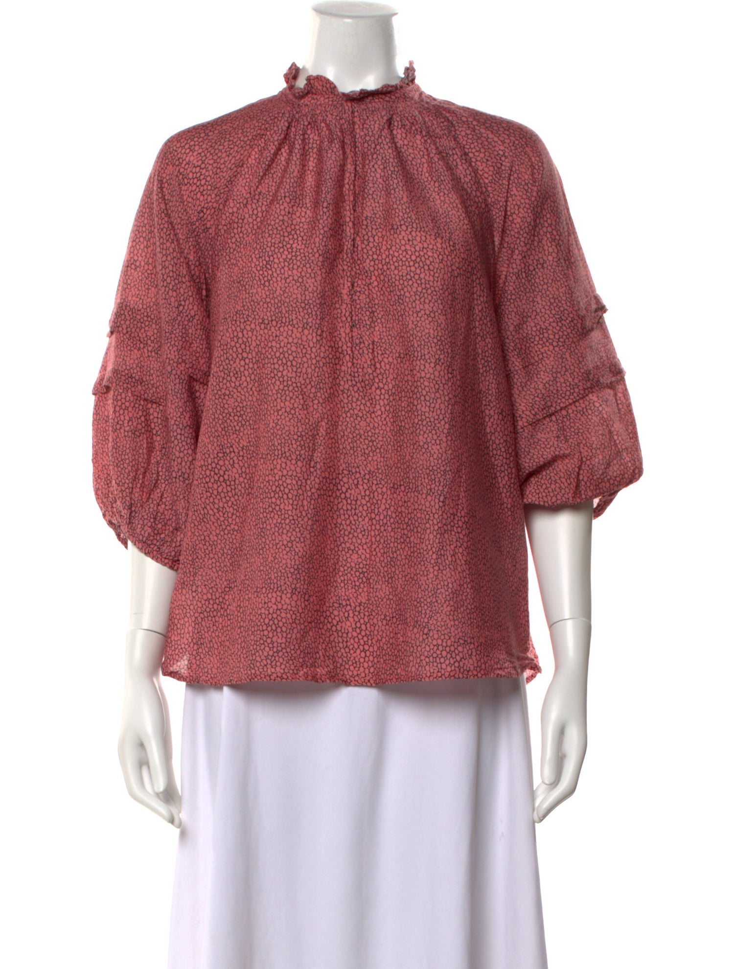 Apiece Apart Patterned Three-Quarter Sleeve Blouse