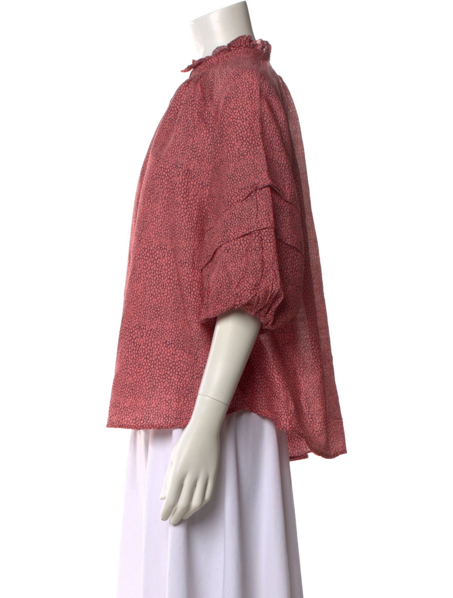 Apiece Apart Patterned Three-Quarter Sleeve Blouse