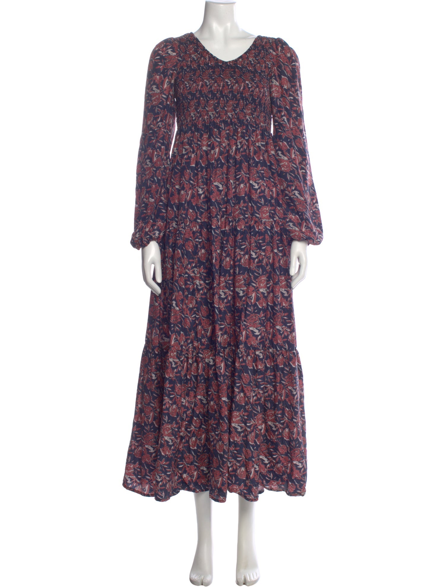 Apiece Apart Floral Print V-Neck Blouse