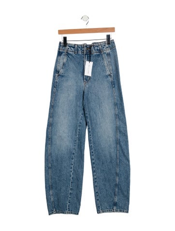 Pre-owned Apiece Apart High-rise Wide Leg Jeans In Blue