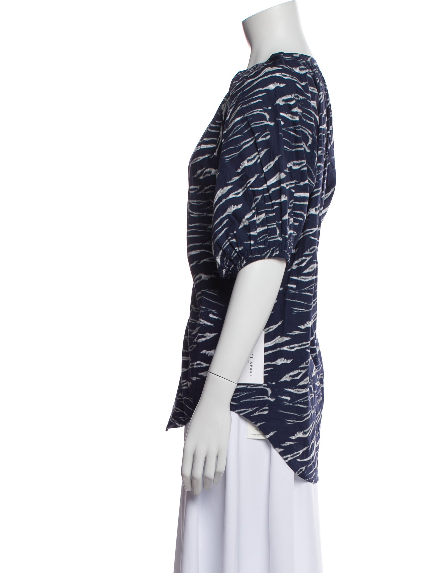 Apiece Apart Patterned Crew Neck Blouse w/ Tags