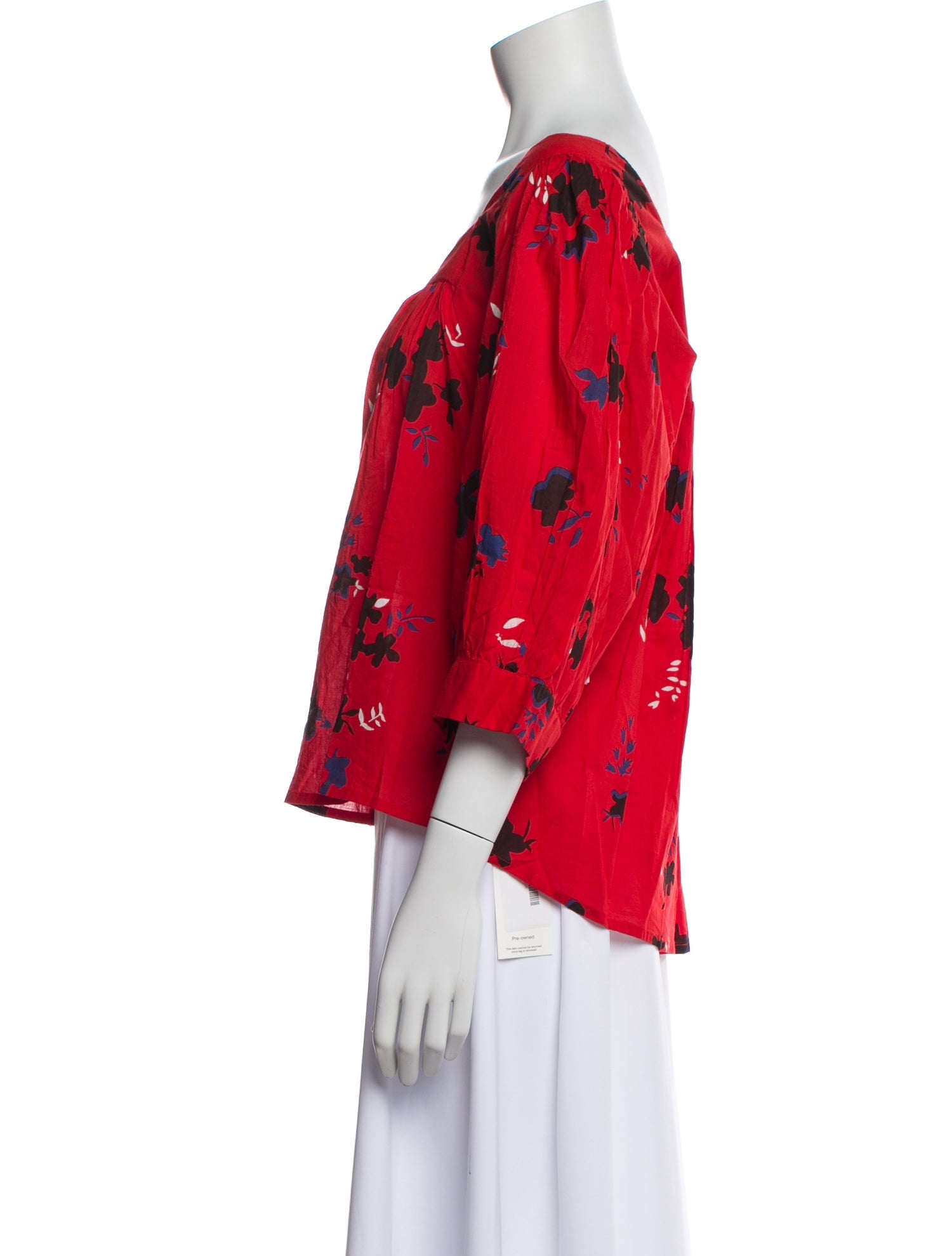 Apiece Apart Floral Print Square Neckline Blouse w/ Tags