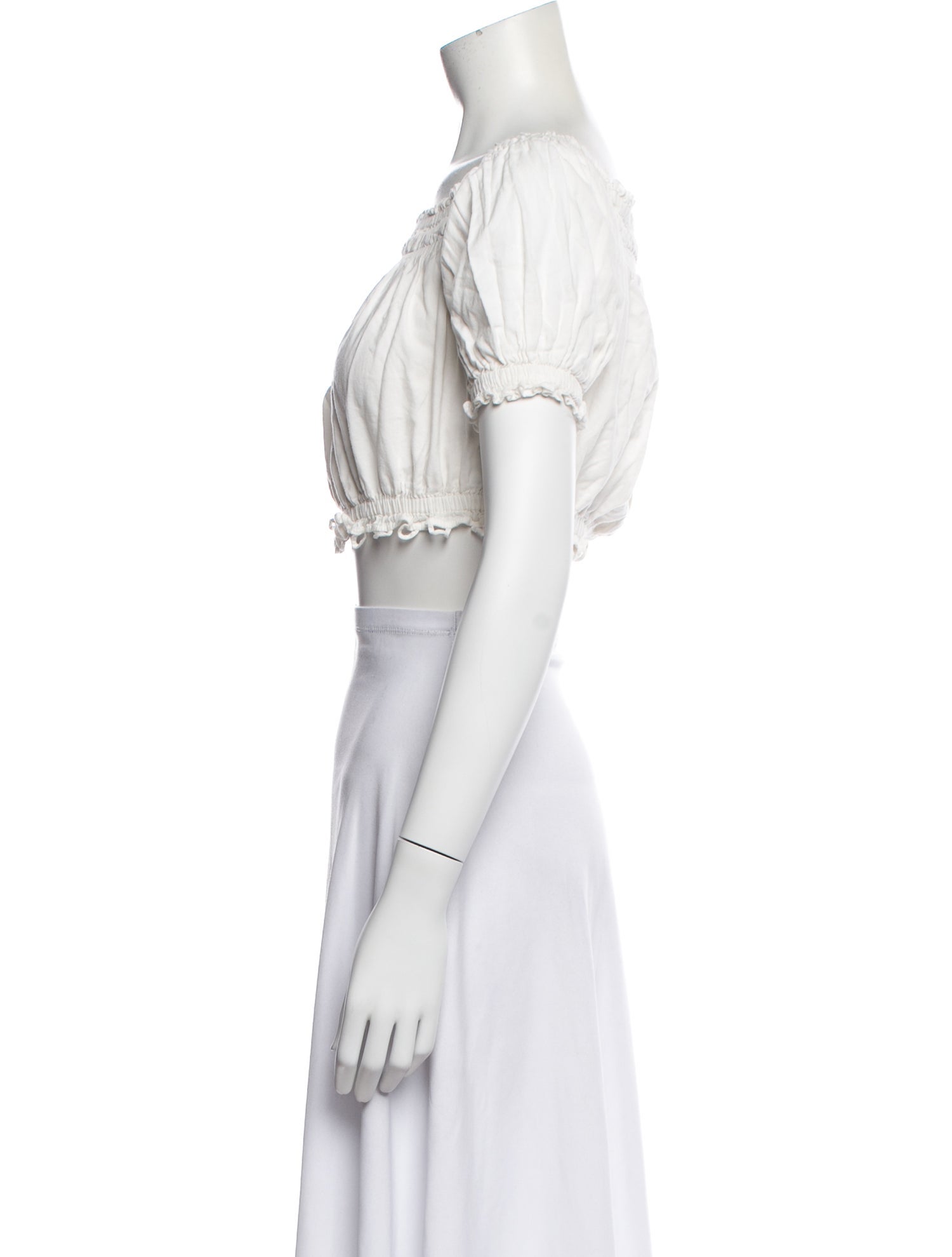 Apiece Apart Square Neckline Short Sleeve Crop Top