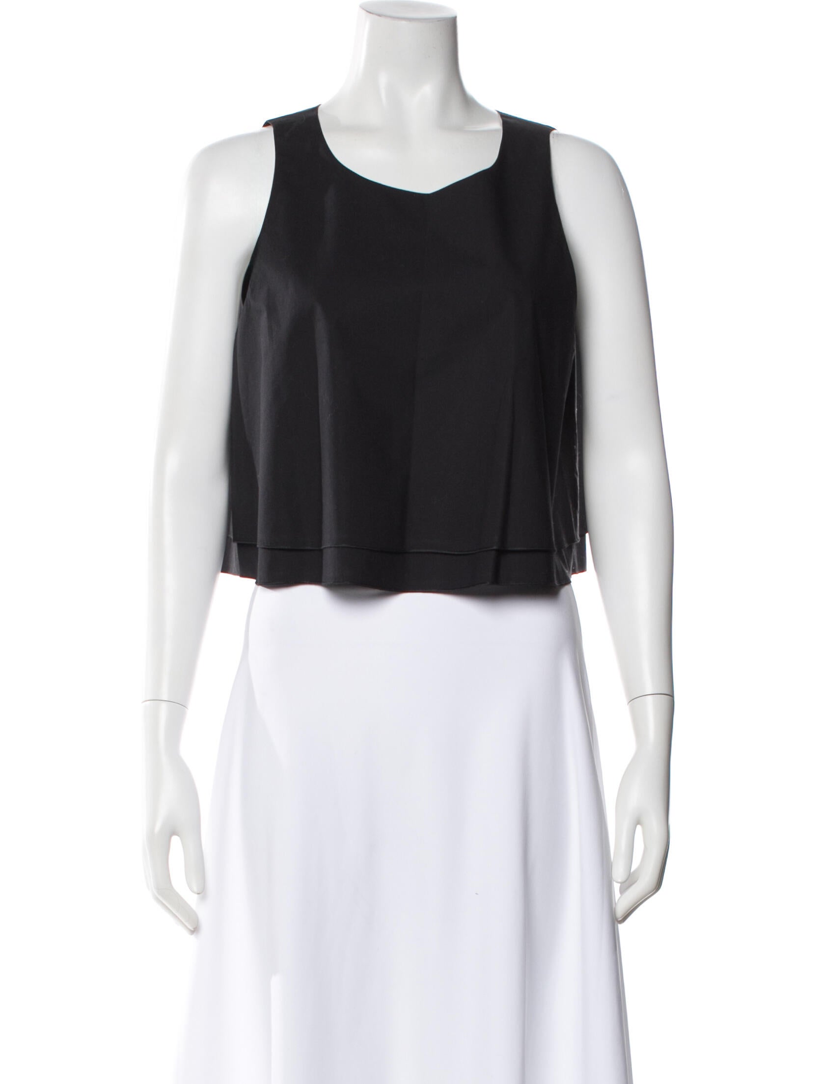 Apiece Apart Square Neckline Sleeveless Crop Top