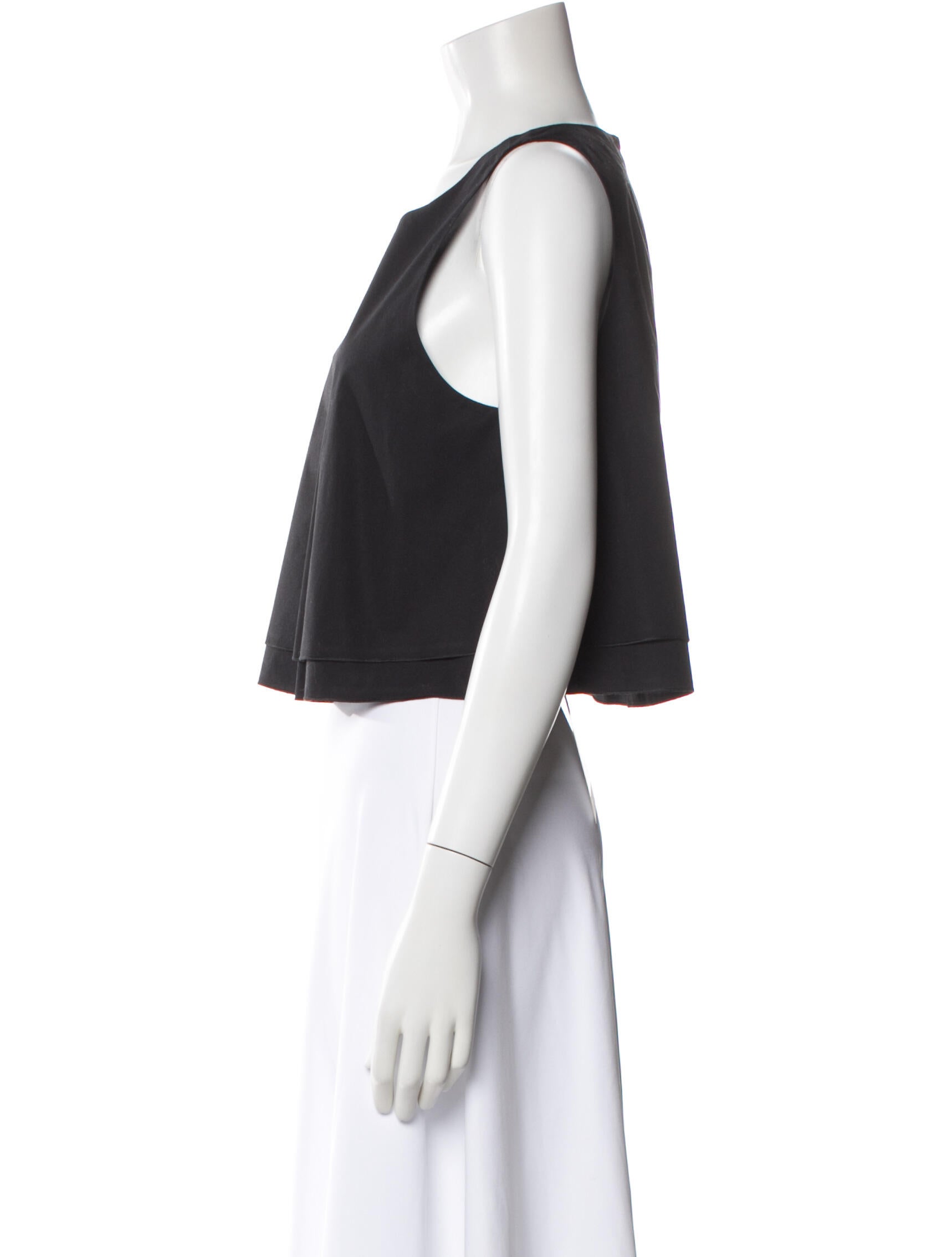 Apiece Apart Square Neckline Sleeveless Crop Top