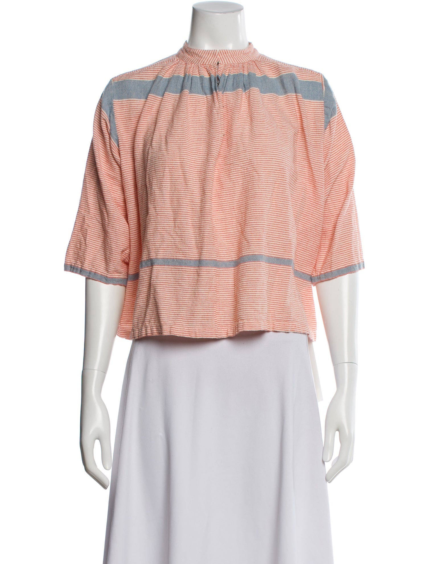 Apiece Apart Striped Mock Neck Top