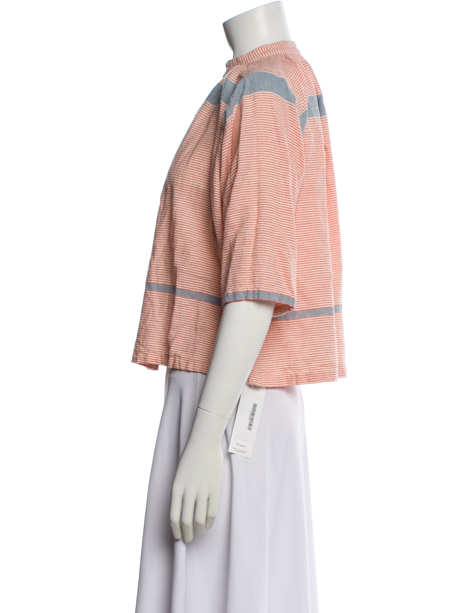 Apiece Apart Striped Mock Neck Top