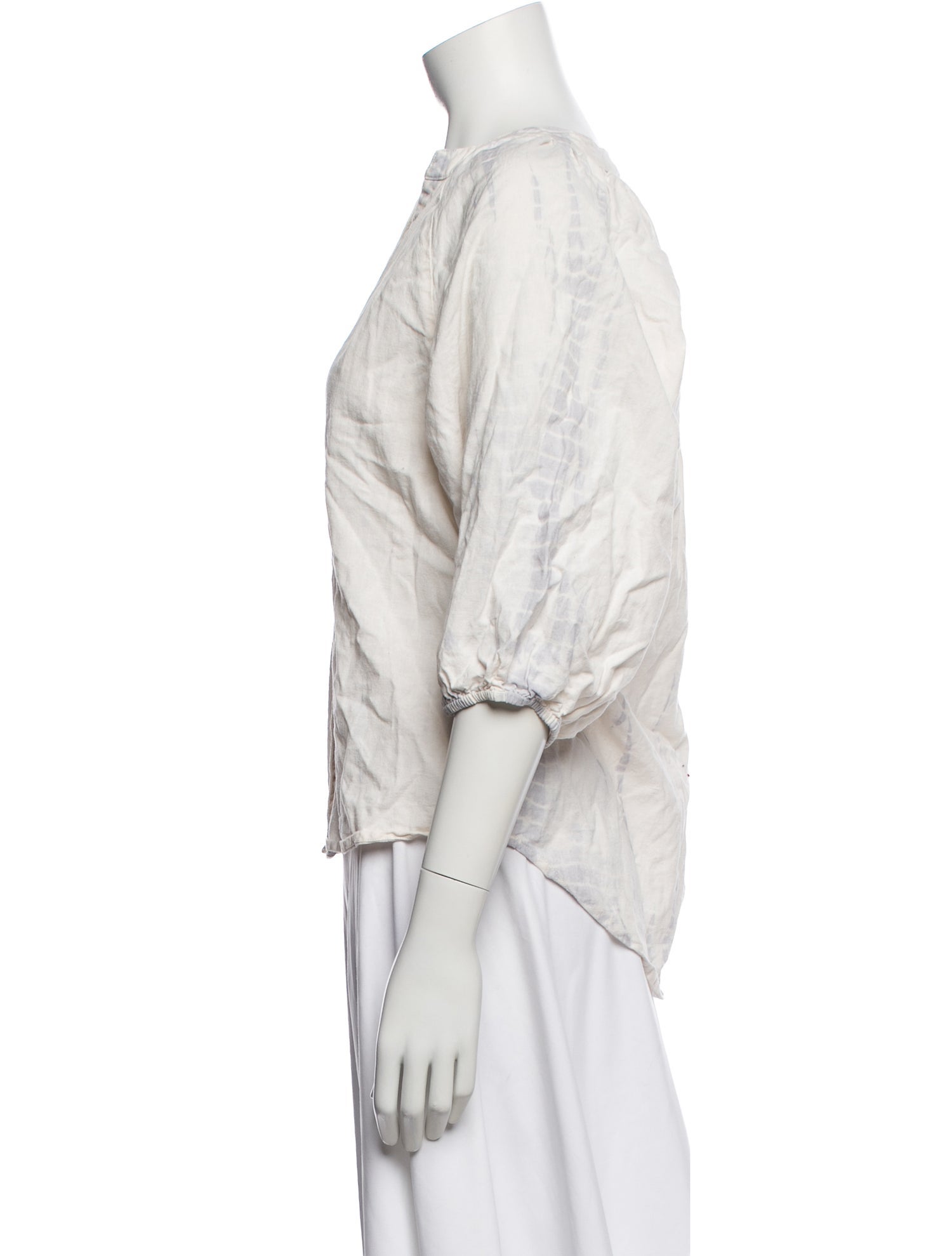 Apiece Apart V-Neck Three-Quarter Sleeve Blouse