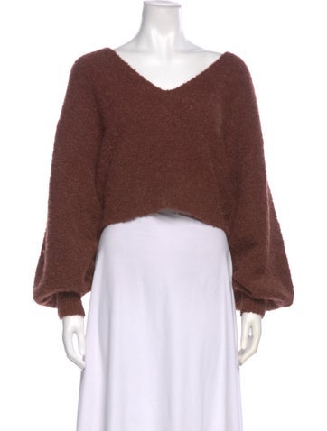 Pre-owned Apiece Apart Alpaca V-neck Sweater In Brown