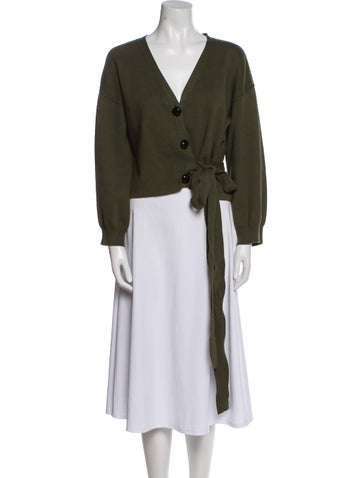 Pre-owned Apiece Apart V-neck Sweater In Green