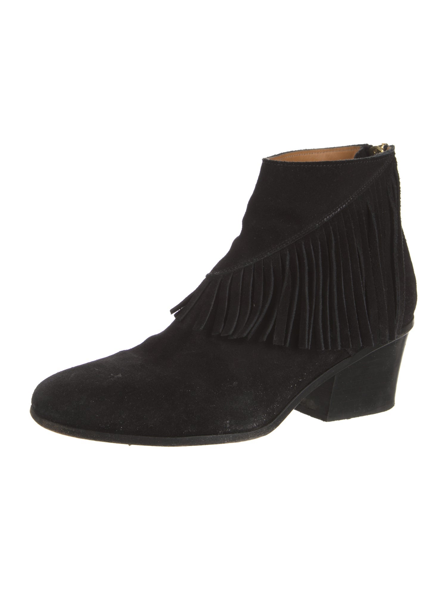 Buttero Suede Fringe Trim Accent Lace-Up Boots