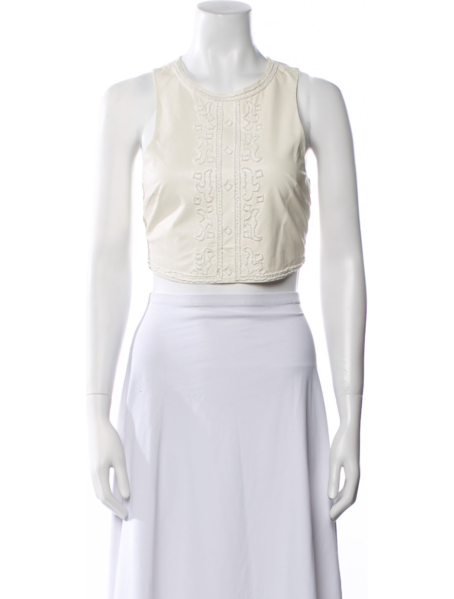 Buttero Scoop Neck Sleeveless Crop Top