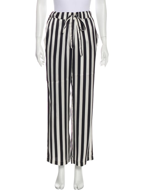 Anine Bing Silk Striped Pajamas Black