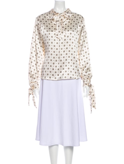 Anine Bing Silk Floral Print Blouse White