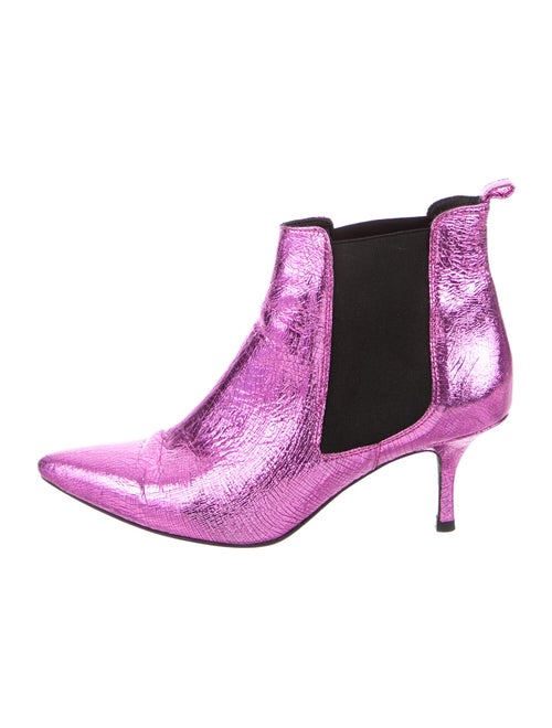 Anine Bing Leather Chelsea Boots Purple