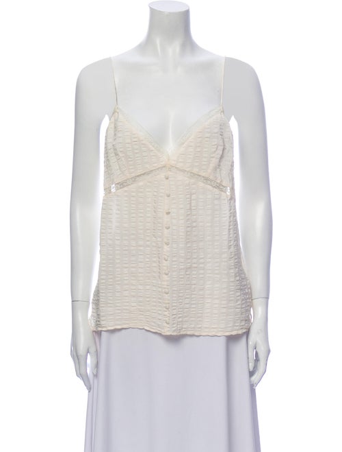 Anine Bing Silk V-Neck Top