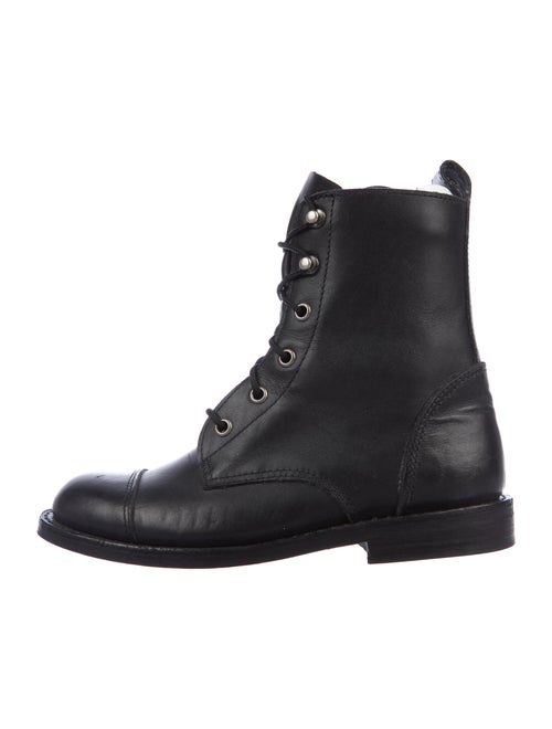 Anine Bing Leather Combat Boots Black