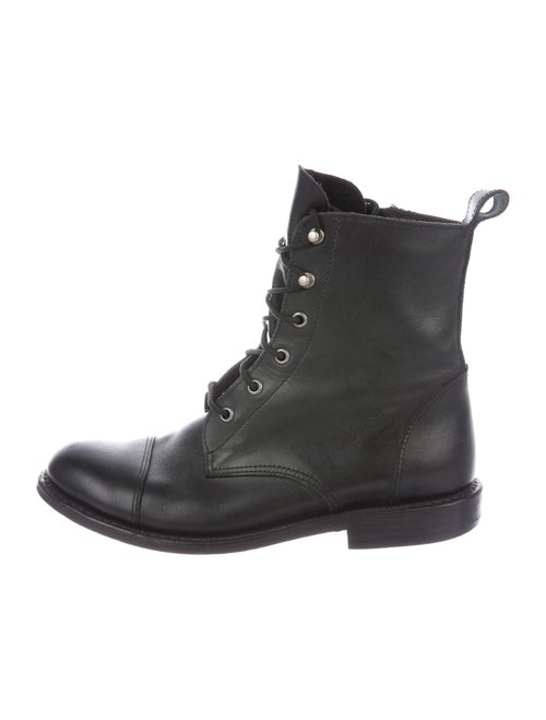 Anine Bing Leather Combat Boots Black