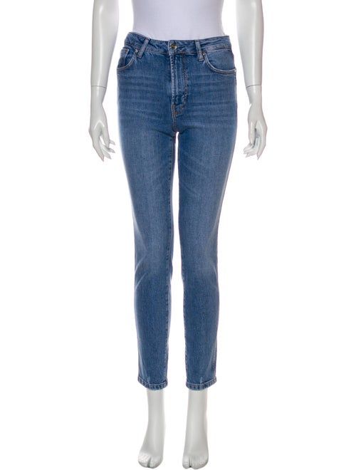 Anine Bing Mid-Rise Skinny Leg Jeans Blue