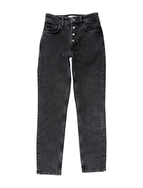 Anine Bing Mid-Rise Straight Leg Jeans Grey