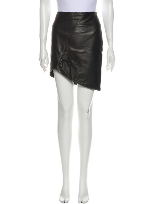 Anine Bing Lamb Leather Mini Skirt Black
