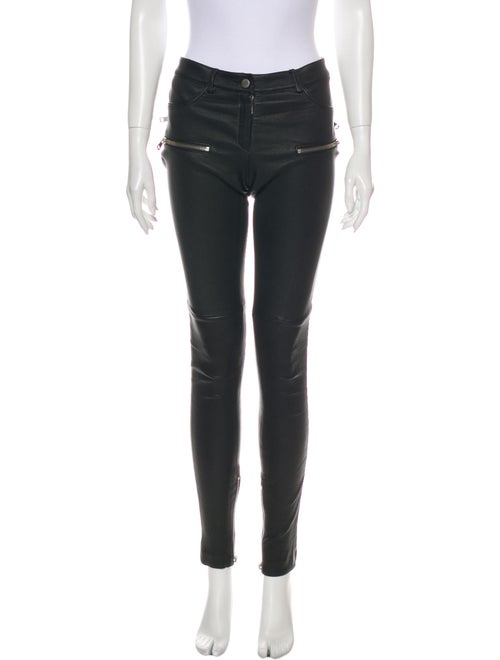 Anine Bing Leather Skinny Leg Pants Black