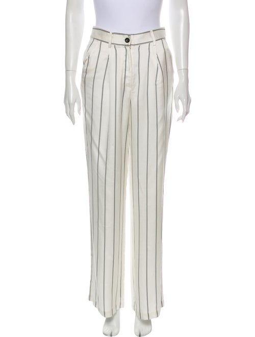 Anine Bing Striped Wide Leg Pants White