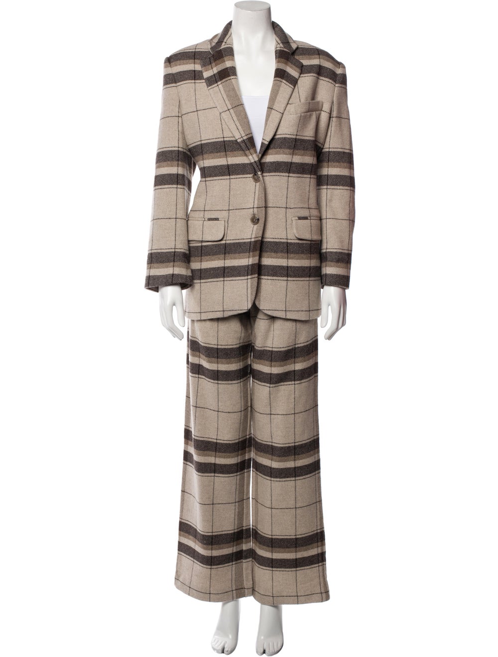 Anine Bing Plaid Print Pant Set w/ Tags - image 1