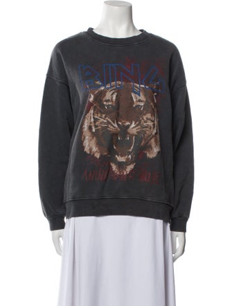 Anine Bing Graphic Print Crew Neck Sweatshirt