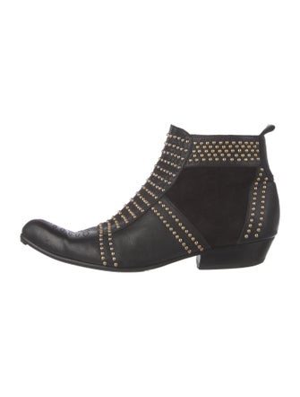 Anine Bing Leather Studded Accents Boots