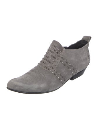 Anine Bing Suede Studded Accents Lace-Up Boots