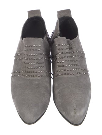Anine Bing Suede Studded Accents Lace-Up Boots