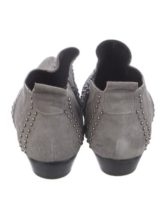 Anine Bing Suede Studded Accents Lace-Up Boots