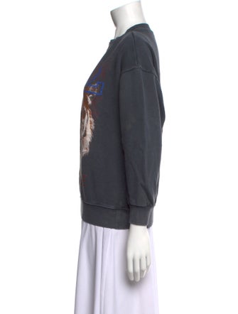 Anine Bing Graphic Print Crew Neck Sweatshirt