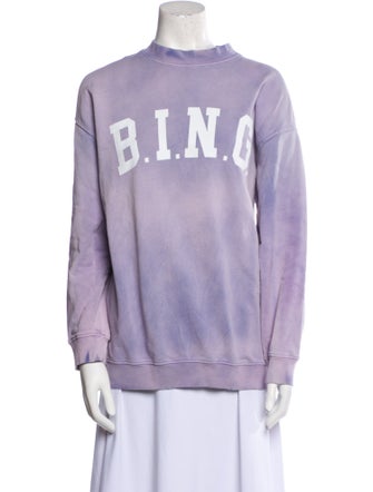 Anine Bing Graphic Print Crew Neck Sweater